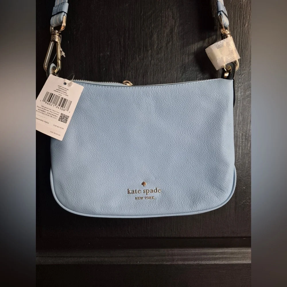 Kate Spade NWT Rosie Small Pebbled Leather Crossbody - Celeste Blue